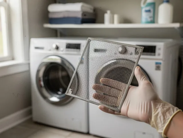 Groton Dryer Vent Cleaning specialist performing detailed lint trap cleaning service in Groton